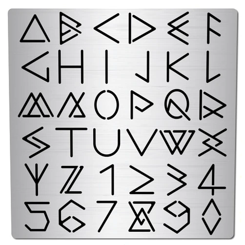 GORGECRAFT 6.3 Inch Metal Gothic Font Lettering Stencil Stainless Steel Old English Font Ancient Alphabet Template Runes Stencils for Painting Wood Burning Pyrography Engraving Crafts