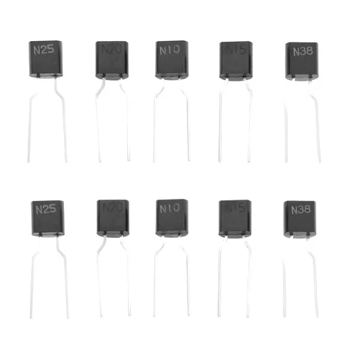 SING F LTD 10PCS ICP Semiconductor Fuse N-10 N-15 N-20 N-25 N-38 TO92 for Circuits up to 50V for Consumer Electronics Industrial Automation (2pcs of Each Specification)