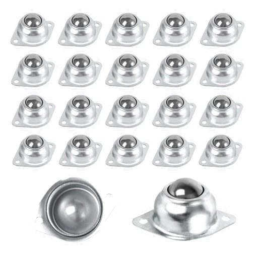 OLEWELL 1” Roller Ball Transfer Bearings 20Pcs, 360º 400Lbs Rotation Universal Roller Bearings, Carbon Steel Round Ball Casters Unit, Ball Bearing Rollers for Conveyor, Roller Stand, Transmission, Furniture