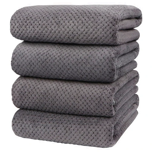 HOMEXCEL Bath Towel Set Pack of 4, (27 x 54 Inches) Microfiber Ultra Soft Highly Absorbent Bath Towel, Lightweight and Quick Drying Towels for Body, Sport, Yoga, SPA, Fitness, Grey