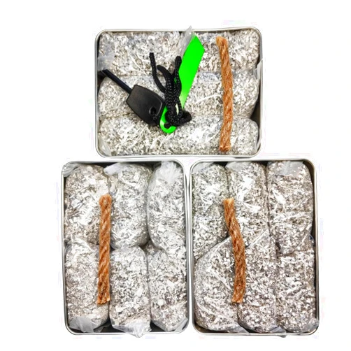 EGreen Emergency Fire Starter Magnesium 6 Bags Wax Infused Jute Rope Ferro Rod Striker Saw Wire for Camping Hiking Bushcraft Hurricane + Free Tin Container