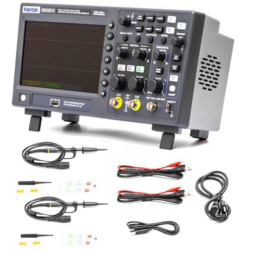 Hantek Oscilloscope 3 in 1 Functions 150MHz Bandwdith Desktop Oscillograph Digital Multimeter with 25MHz Arbitrary Waveform Generator (2+1CH/150MHz/DSO2D15)