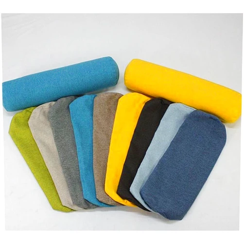 YUURO Breathable Linen Neck Roll Pillowcase Cylinder Bolster Pillowcase with Zipper,Cover Only,Round Cervical Pillow Cover,Washable Cover for Cervical Roll Pillow (Dark Blue,7x20inch/18x50cm)