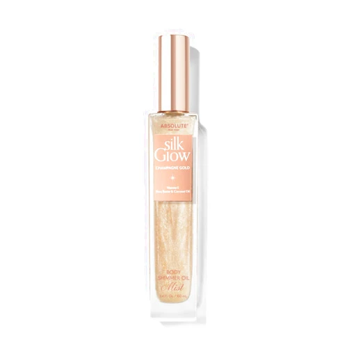 Absolute New York - Silk Glow Shimmer Mist Glow, Radiant, Shimmer Body & Face & Hair, Shea Butter, Coconut Oil, Vitamin E (SBGS03 Champagne Gold Mist, 3.4 fl oz)