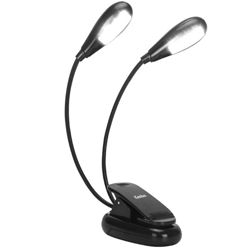 IGoober Music Stand Lights - 8 LED Book Light, Piano Light Clip On, USB & AAA Battery Powered, Eye Care & Portable, 2 Arm x 2 Brightness Levels, Ideal for Musician, Piano Player, Kids, Travel