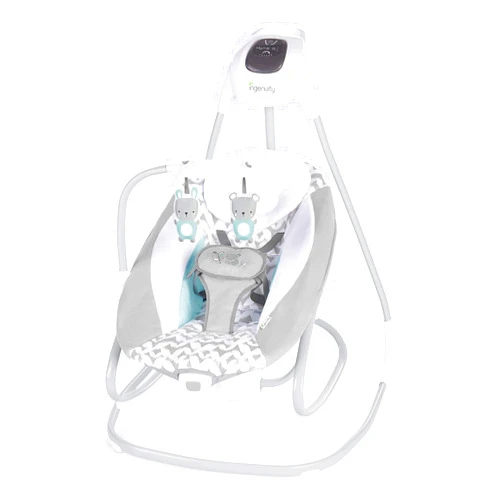 Ingenuity 2-in-1 SimpleComfort Lightweight Compact 6-Speed Multi-Direction Baby Swing & Rocker, Vibrations & Nature Sounds, 0-9 Months 6-20 lbs (Raylan)