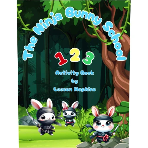 By Leeson Hopkins (Author) The Ninja Bunny School: 1 2 3 Activity Book: Learning Numbers with Bunnies, Coloring & Counting, Mazes, Matching Games Ages 2-6
