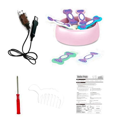Power Your Fun Robo Pets Spare Parts - Replacement Treat Keys, Treat Dish, Toy Comb, Screwdriver, USB Charging Cable, Manual for Robo Unicorn Toy