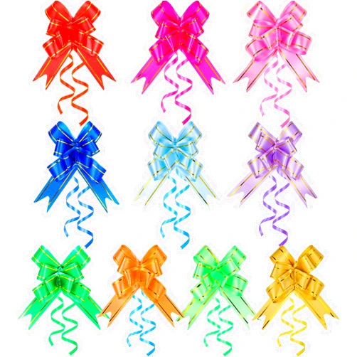WILLBOND 240 Pieces Pull Bows Decorative Assorted Colors Gift Wrap Ribbon Pull Bows for Christmas Wedding Party Birthday Car Holiday Presents Bags Baskets Bottles Decorations, Random Color