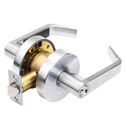Dynasty Hardware AUG-05-26D Grade 2 Commercial Duty Storeroom Function Keyed Lever Lockset, ADA, Satin Chrome Finish