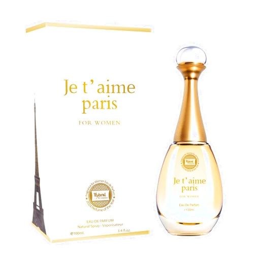 Hybrid & Company Women Je T'Aime Paris Pour Femme Eau De Parfum Natural Spray Vaporisateur 3.4 Fl Oz