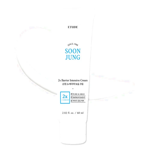 ETUDE House SoonJung 2x Barrier Intensive Cream 60ml (21AD) | Hypoallergenic Shea Butter Hydrating Facial Cream for Sensitive Skin, Water-oil Balance & Panthenol for Damaged Skin | K-beauty