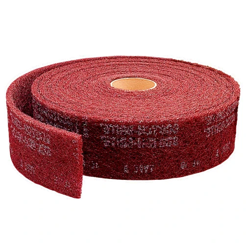 3M Scotch-Brite Clean and Finish Roll, CF-RL, 2 in x 30 ft, 1 Roll, Aluminum Oxide, V Fine Grit, Red, Surface Preparation, Hand Sanding, Oscillating Machines, Dual Pad Rubbing Machines, Woodworking