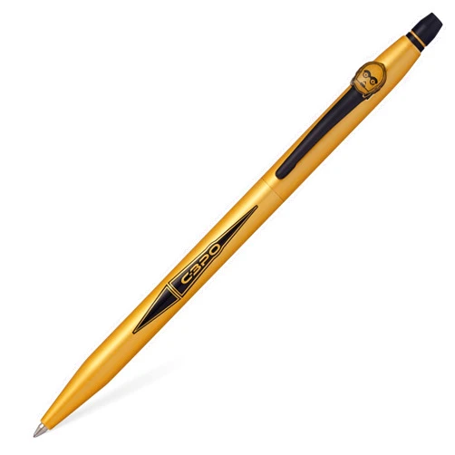 Cross X Star Wars Click Refillable Rolling Ball Gel Ink Pen, Includes Coordinated Character-Themed Gift Box - C-3PO