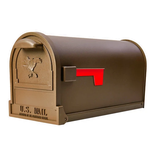 ARCHITECTURAL MAILBOXES Gibraltar Arlington Large Capacity Galvanized Steel Bronze, Post-Mount Mailbox, AR15T000