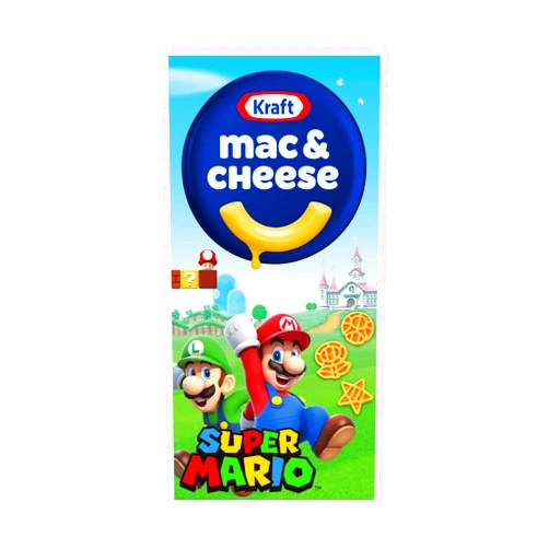 Kraft Mac & Cheese Macaroni and Cheese Dinner with Super Mario Power-Up Pasta Shapes (5.5 oz Box)