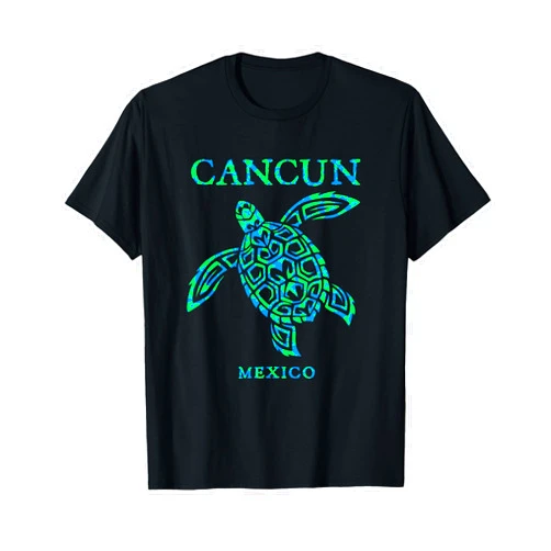 Cancun Mexico Retro Vacation Souvenirs Cancun Mexico Sea Turtle Boys Girls Womens Vacation Souvenir T-Shirt