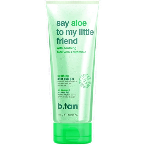 B.TAN Aloe Vera Gel for Face & Body | Say Aloe to My Little Friend - Ultra Hydrating, Soothing After Sun Lotion Aloe Gel with Vitamin E, Sunburn Relief, 7 Fl oz, 2-Pack