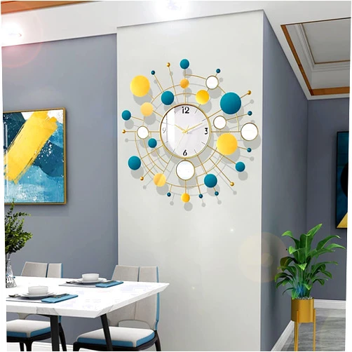 ZMDQD Wall Clock Modern Art Wall Clock Mid Century Modern Wall Clock,26In Large Metal Wall Clocks Battery Operated 3D Silent Design Decorative Wall Clocks for Living Room Decor, B Wall Decor Clock