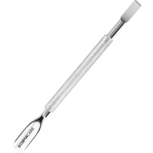 Utopia Care Cuticle Pusher Tool and Spoon Nail Cleaner - Professional Grade Stainless Steel Cuticle Remover and Cutter - Durable Manicure and Pedicure Tool - for Fingernails and Toenails (Silver)