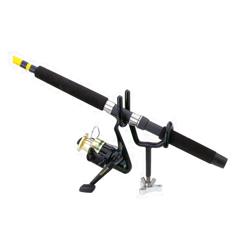 Attwood 5062-3 25-Degree Sure Grip Steel Rod Holder with Mounting Base and 4-Inch Stem, Black Finish