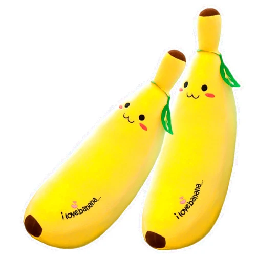 zhidiloveyou 2PCS Banana Plush Pillow Stuffed Banana Plushie Cute Fruit Toy for Kids, 13.7
