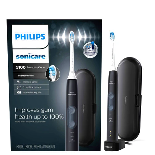Philips Sonicare ProtectiveClean 5100 Gum Health, Rechargeable Electric Power Toothbrush, Black, HX6850/60