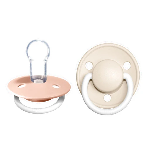 BIBS Pacifiers - De Lux Collection | BPA-Free Baby Pacifier | Made in Denmark | Set of 2 Blush Night/Vanilla Night Color Premium Soothers | Size One Size