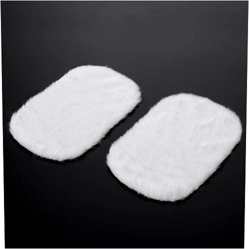Cobee 2Pcs Miniature Carpets, 1:12 Dollhouse Wool Rug Dolls House White Furry Rugs Mini Furniture Dollhouse Accessories Play Set