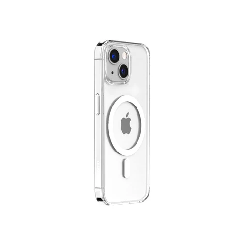 motomo iPhone 15 Case, Magsafe Compatible Clear Case [Aluminum Button Cover with Magnet, Impact Resistant, Polycarbonate, UV Coating, Wireless Charging, Qi Charging] Apple iPhone Case, Back Cover,