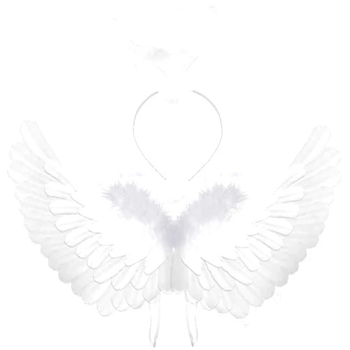Antspirit Angel Costume Wings and Halo White Angel Costume for Girls Kids Women Adult Halloween