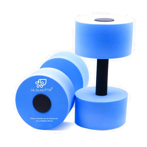 KLOLKUTTA Water Dumbbells, Blue Aqua Dumbbells Set High-Density EVA-Foam Dumbell Resistance for Water Aerobics Fitness and Pool Exercises