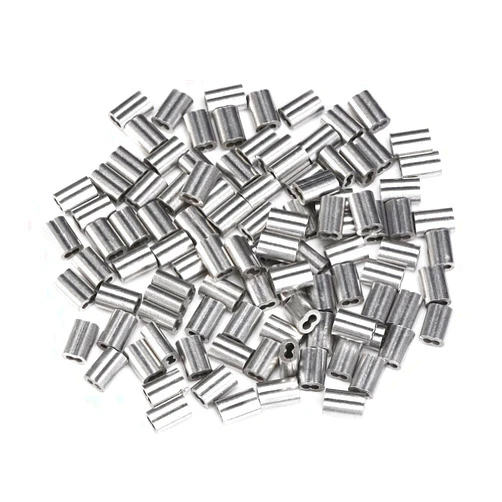 eBoot 100 Pieces Aluminum Crimping Loop Sleeve for 1/16 Inch Diameter Wire Rope and Cable