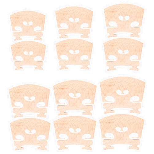 Jiayouy 12 pcs Fitted Violin Maple Bridge for 4/4 3/4 1/2 1/4 1/8 1/16 Violin Replacements Parts