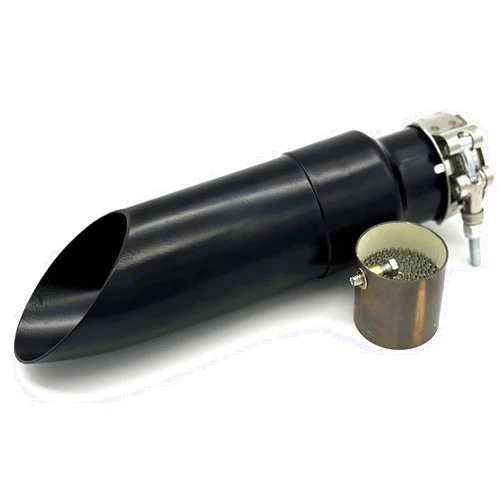 Radiant Cycles Shorty GP Muffler Tip Universal fits 43mm OD tube pipe Black with Baffle