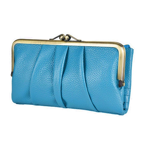 EASTNIGHTS Soft Leather Wallets for Women Compact Bifold RFID Clutch Wallet Ladies Coin Purse with Zipper and Kiss Lock