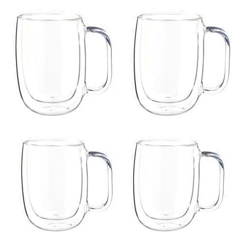 ZWILLING Sorrento Plus 4-pc Double Wall Glass , Insulated Coffee Mug, Clear