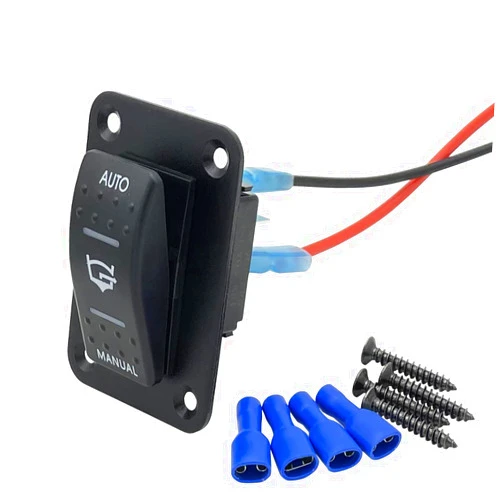 JooFn 3 Way 20A Rocker Bilge Pump Switch Panel 12V 24V 4Pin SPDT Auto/Off/Manual Waterproof with LED Light for Cars Vehicles Marine Boats Trucks RVs Off-Road Camper