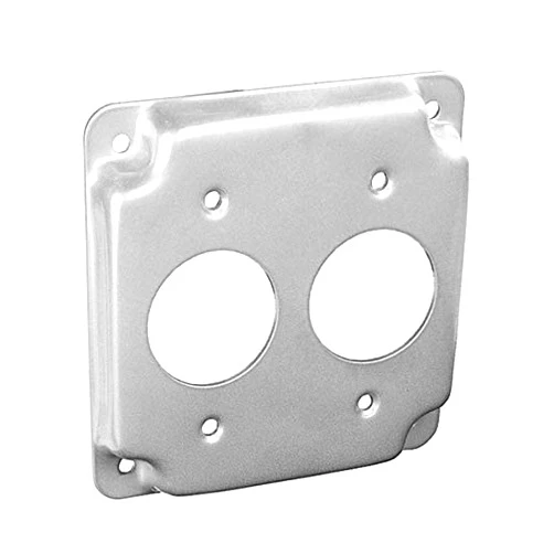 NA Industries 4 Inch Finished Square Cover, Raised 1/2 Inch - 2 Single Receptacle