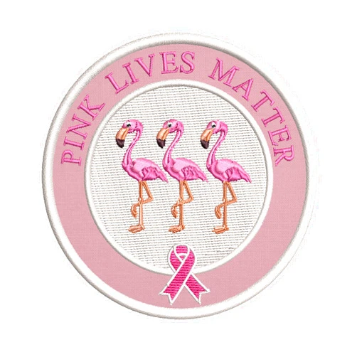 Sassy Treasures Breast Cancer Awareness Pink Lives Matter Flamingos 3.5