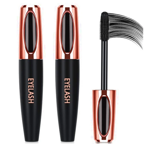 GAOSENLONK 2 Pack 4D Silk Fiber Lash Mascara, Long Lasting Eyelashes, Lengthening and Thick, Waterproof & Smudge-Proof, All Day Exquisitely Full