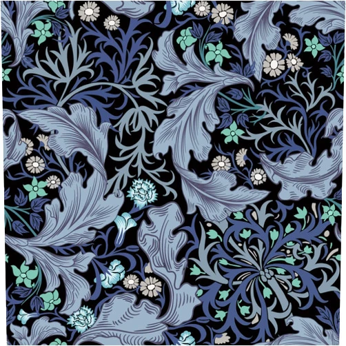 Abyssaly William Morris Wallpaper Boho, Blue/Green/Black Vintage Peel and Stick for Bedroom, Floral Removable Wallpaper for Walls and Cabinet 17.7 in X 118 in