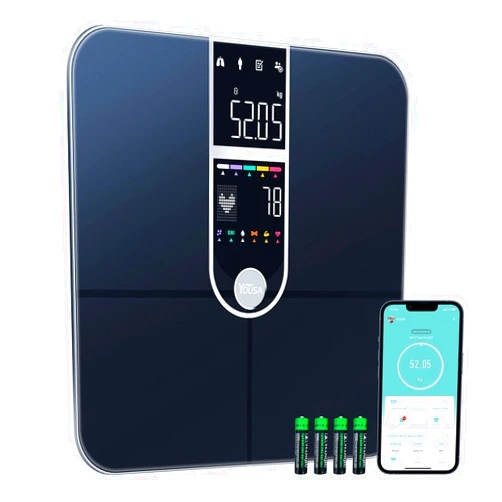 YOUSA Weight Scale Bathroom Scales for Weight VA Large Screen Smart Scale with BMI, Body Fat, Muscle Mass, Digital Scales for Body Weight, Weighing Scale for The Elderly Safe Home Use, 400 lbs