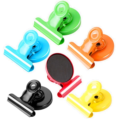 VNDUEEY 6 Pack Colorful Magnetic Clips for Whiteboard, Refrigerator Magnets Fridge Magnets for Fridge, Fridge Magnet for Kitchen Office Organizing & Decorating