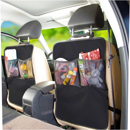 MONKONAR Car BackSeat Organizer,2 Pack for Kids Car Organizer Kick Mats Kick Mats Back Seat Protector with Touch Screen Tablet Holder, for Kids, Car Travel Accessories,