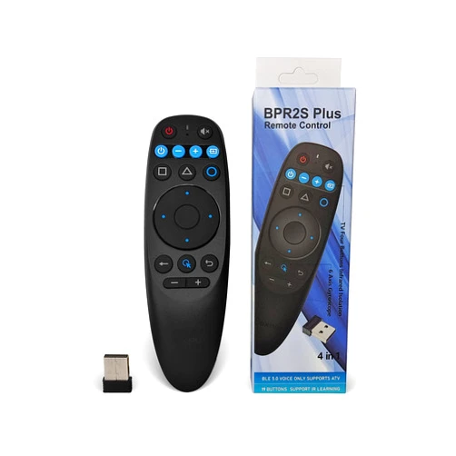 BOXPUT Android Universal Remote with Air Mouse, BT Voice Remote 2.4G USB Remote Control Support IR Learning 6-Axis Gyro for Android TV Box TV Stick Smart Streaming Devices (BPR2S Plus)