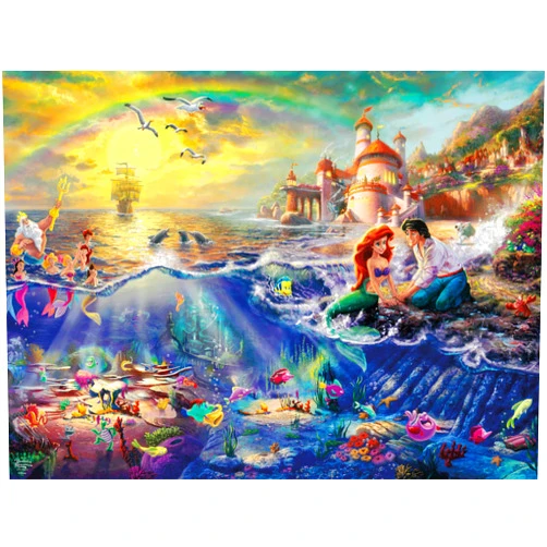 Ceaco - Foil Puzzle - Disney - Thomas Kinkade - The Little Mermaid - 500 Piece Jigsaw Puzzle