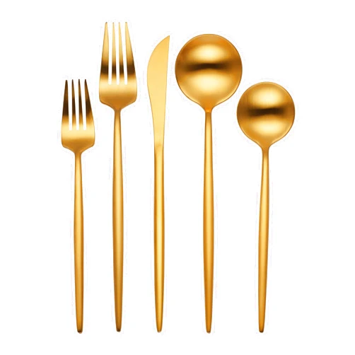 Hampton Forge 894758 Skandia Zephyr Satin Gold 45 Piece Flatware Set, Metallic