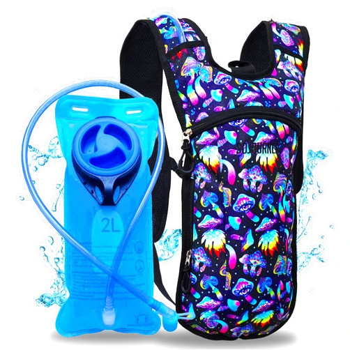 SoJourner Bags Sojourner Hydration Pack, Hydration Backpack - Water Backpack with 2l Hydration Bladder, Festival Essential - Rave Hydration Pack Hydropack Hydro for Hiking, Running, Biking, Festival Gear