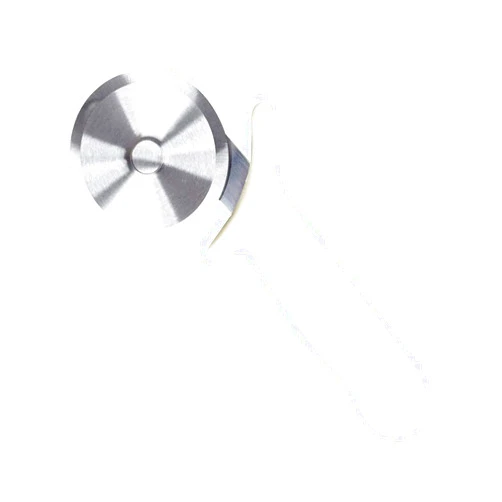 Tezzorio Pizza Cutter 2 1/2 Inch Stainless Steel Wheel with White Plastic Handle